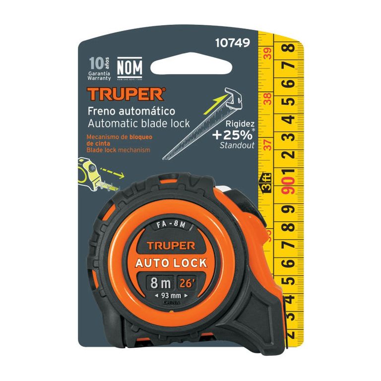 Cinta Metrica Wincha contra impactos 8 m cinta 25 mm - 10749