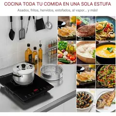 GENERICO - Estufa eléctrica Infrarroja Digital de 1 hornilla