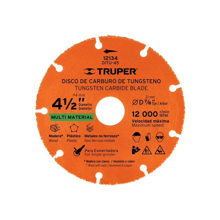 Disco 4-12 multimaterial de carburo de tungsteno, - 12134