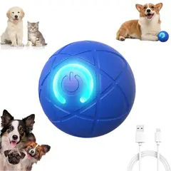 IMPORTADO MC - Pelota Interactiva para perros Juguete de Rebote Recargable d54cm Azul