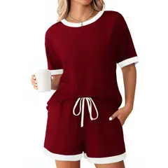 TIOZONEY - Conjuntos de ropa de mujer-Rojo