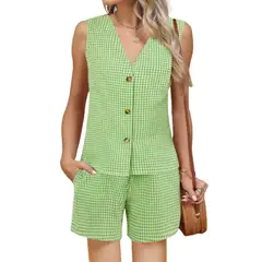 TIOZONEY - Conjuntos de ropa de mujer-Verde