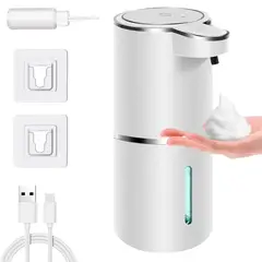 GENERICO - Dispensador Automático de Jabón Espuma Sin Contacto 380ml Recargable USB C Sensor Infrarrojo