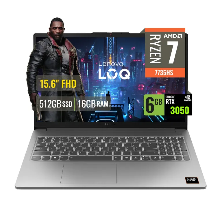 Laptop LOQ 15ARP10E AMD Ryzen 7 7735HS 16GB RAM 512GB SSD 6GB RTX 3050 15.6 FHD IPS FreeDOS