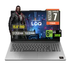 LENOVO - Laptop LOQ 15ARP10E AMD Ryzen 7 7735HS 16GB RAM 512GB SSD 6GB RTX 3050 15.6 FHD IPS FreeDOS
