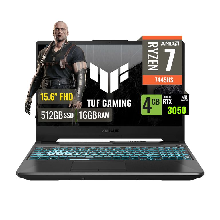 Laptop Tuf Gaming A15 AMD Ryzen 7 7445HS 16GB RAM 512GB SSD 4GB RTX 3050 15.6 FHD IPS FreeDOS