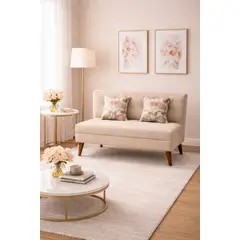 ARTSOFA - Sofá Nube Dos Cuerpos Beige Antifluido + Obsequio