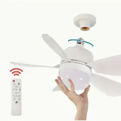 GENERICO - Ventilador de techo inteligente con luz
