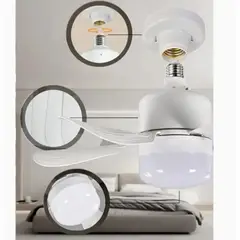 GENERICO - Lámpara Ventilador De Techo Multifunción Foco 5 Aspas Cntrol