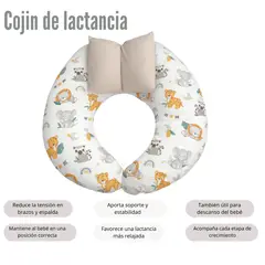 CERDITA - Almohada de lactancia para bebés con mini almohada diseño tigre