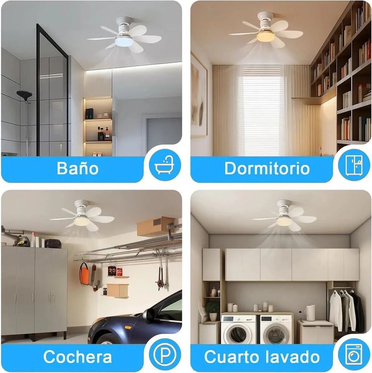 Ventilador de techo inteligente con luz