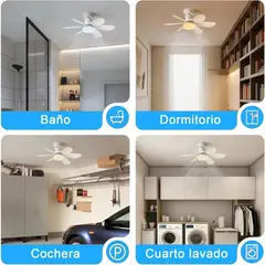 GENERICO - Ventilador de techo inteligente con luz