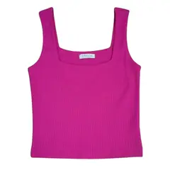 GENERICO - Camiseta manga sisa crop top en rib