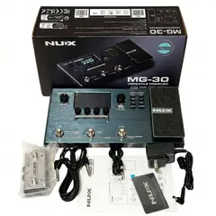 NUX - MG30 Pedalera Multiefectos Modelador Digital con Wah Wah, Pantalla Color LCD y USB-C