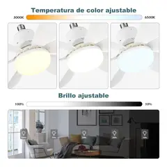 GENERICO - Ventilador de techo inteligente con luz