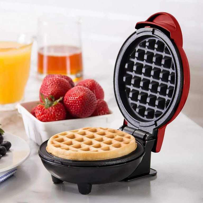Mini Wafflera Eléctrica 350W Antiadherente - Ideal para Desayunos y Snacks