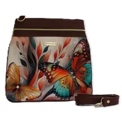 CHULA TULUM - CARTERA MODELO BANDOLERA LIA CON ESTAMPADO MONARCA NARANJA