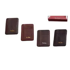 PERRY JHAN - Tarjetero minimalista de Cuero