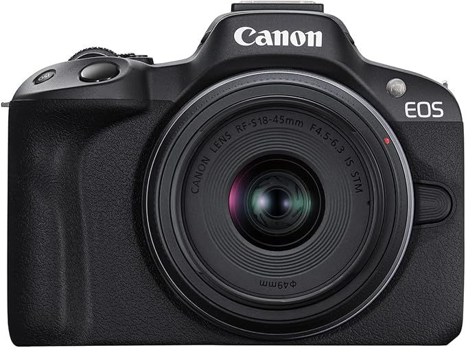 EOS R50 Mirrorless Camera with RF-S 18-45mm F4.5-6.3 IS STM Lens -Black 5811C012