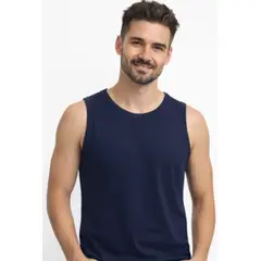ENKI - Polo Bividí Hombre 100% Algodón Slim Fit Azul Marino