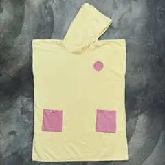 RED CARROT - Toalla poncho niña 8 a 12 años microfibra amarillo rosa