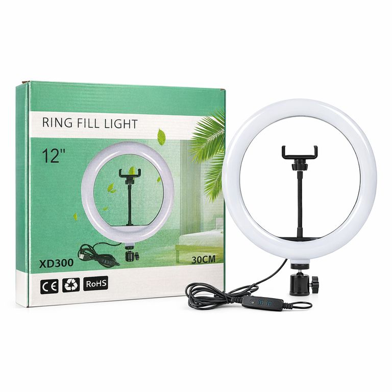 Aro De Luz Ajustable 30Cm Con Soporte De Celular