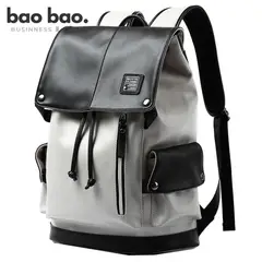 GENERICO - Mochila Hombre Cuero Pu Casual Urbana Impermeable Porta Laptop Mochila Ejecutiva Blanca