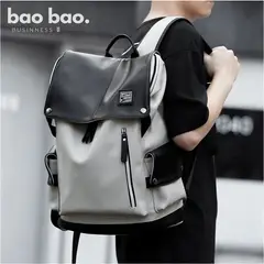 GENERICO - Mochila Hombre Cuero Pu Casual Urbana Impermeable Porta Laptop Mochila Ejecutiva Blanca