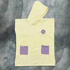 RED CARROT - Toalla poncho niña 4 a 7 años microfibra amarillo lila