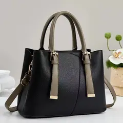 INDEMA - Bolso Tote Elegante Cuero PU Organizada y Versátil - Negro