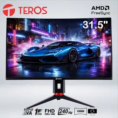 TEROS - MONITOR CURVO GAMING TE-3219G, 31.5" FHD VA, 240 HZ, 1MS, HDMI, DP, AUDIO OUT