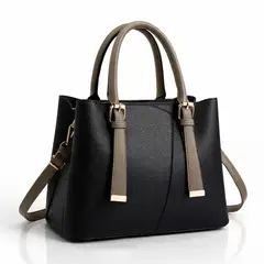 INDEMA - Cartera Tote Mujer con Correa y División Interna Negro