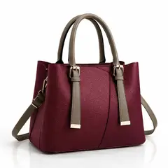 INDEMA - Cartera Tote Mujer con Correa y División Interna Bordó