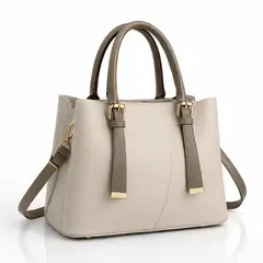 INDEMA - Cartera Tote Mujer con Correa y División Interna Crema