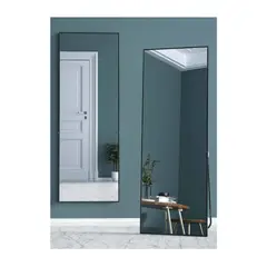 GENERICO - Espejo Rectangular Negro Con Parante Para Dormitorio Hogar Sala 160cm