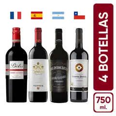 LAS MORAS - Vinos del mundo pack x4 750ml