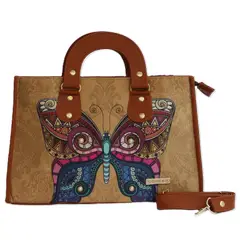 CHULA TULUM - CARTERA MODELO CANASTA CON ESTAMPADO MARIPOSA