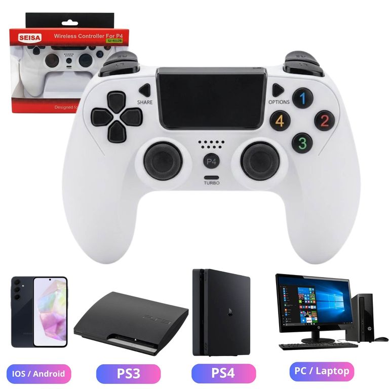 Joystick Mando Control para Ps3 Ps4 PC Android Inalámbrico Recargable Vibración Dual