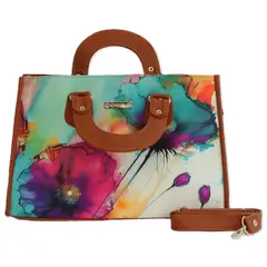 CHULA TULUM - CARTERA MODELO CANASTA CON ESTAMPADO PENSAMIENTO EN COLOR