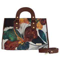 CHULA TULUM - CARTERA MODELO CANASTA CON ESTAMPADO TULIPAN ELEGANTE