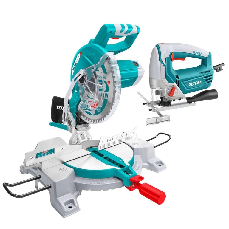 Sierra ingletadora 1800w 10 + Sierra caladora 800w