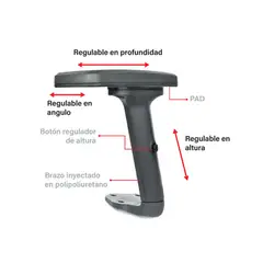 GENERICO - Brazos De Silla Giratoria 3D Par Negro