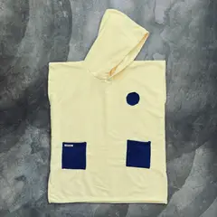 RED CARROT - Toalla poncho unisex niño 4 a 7 años microfibra amarillo azul
