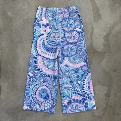 RED CARROT - Pantalon niña jersey celeste, rosa y anaranjado