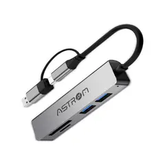 ASTROM - HUB USB ADAPTADOR SD MICROSD CONEXIÓN USB Y TIPO C
