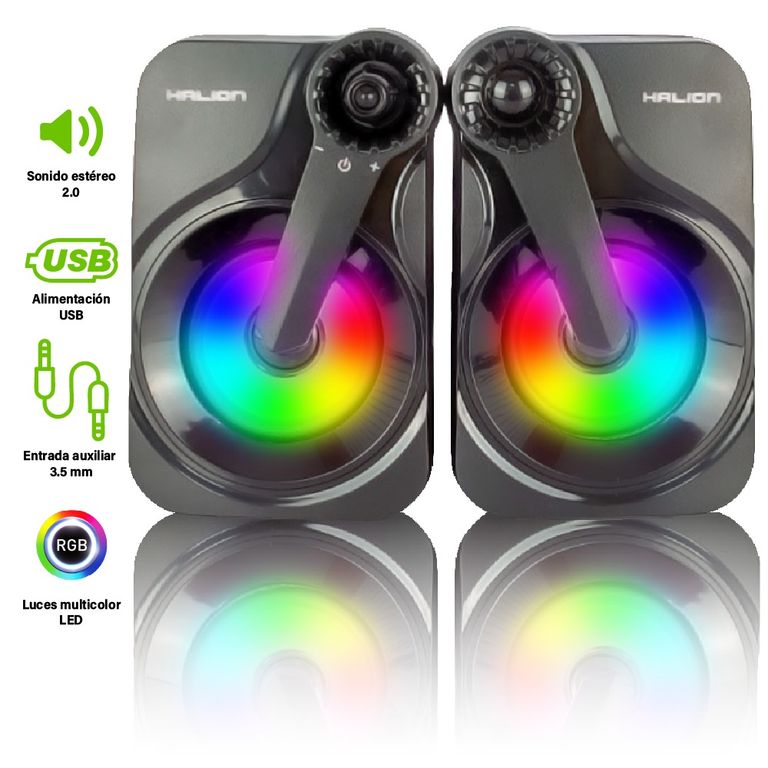 Parlante Usb Gamer Ha-s260 Rgb Big Black