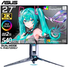 ASUS - Monitor ROG SWIFT OLED PG27AQW 26.5 QHD 2560x1440, DUAL MODE 540HZ, FHD 720HZ, 0.02MS, G-SYNC.