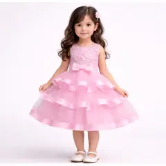 ARELYS - Vestido Niña Princesa Corto Rosado Talla 6