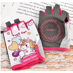 GENERICO - Guantes De Medio Dedo Para niñas TALLA M Guantes ROSADO