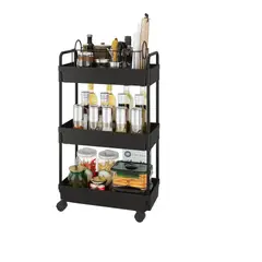 GENERICO - Carrito de almacenamiento rodante organizador de 3 niveles